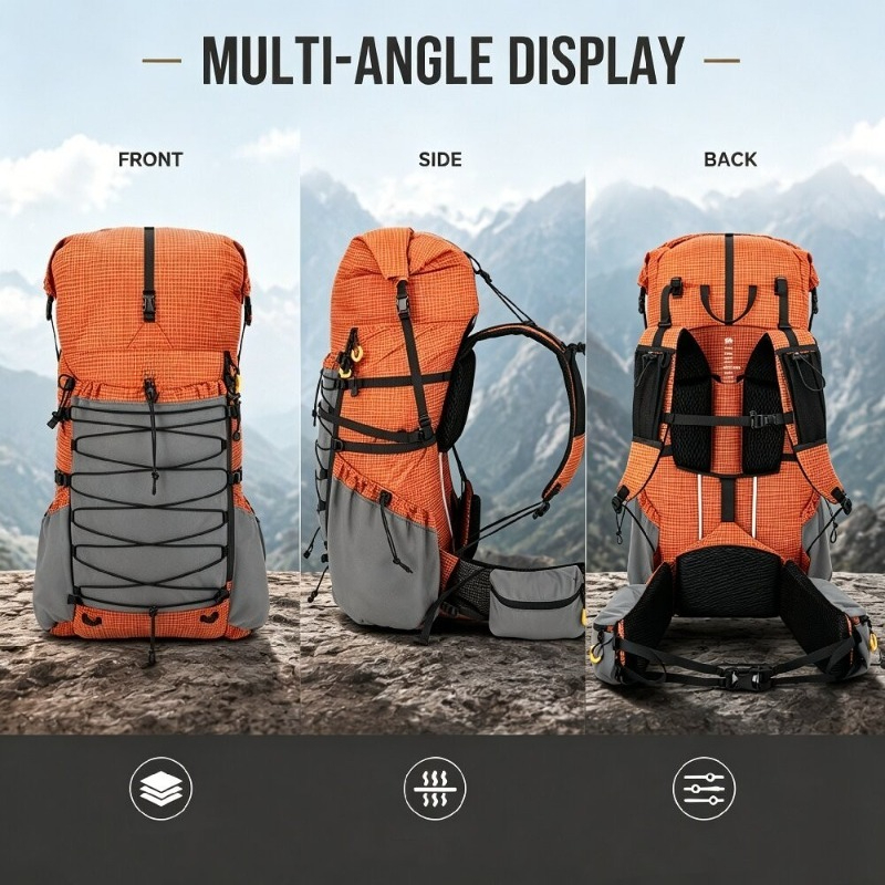 Rain Cover Backpack - 70L Lightweight Internal Frame Hiking Backpack