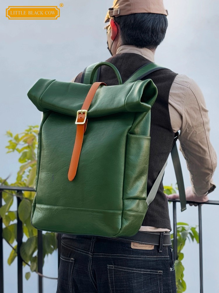 Large Capacity Mens Genuine Le - огляд і ціна Leather Backpack Vintage
