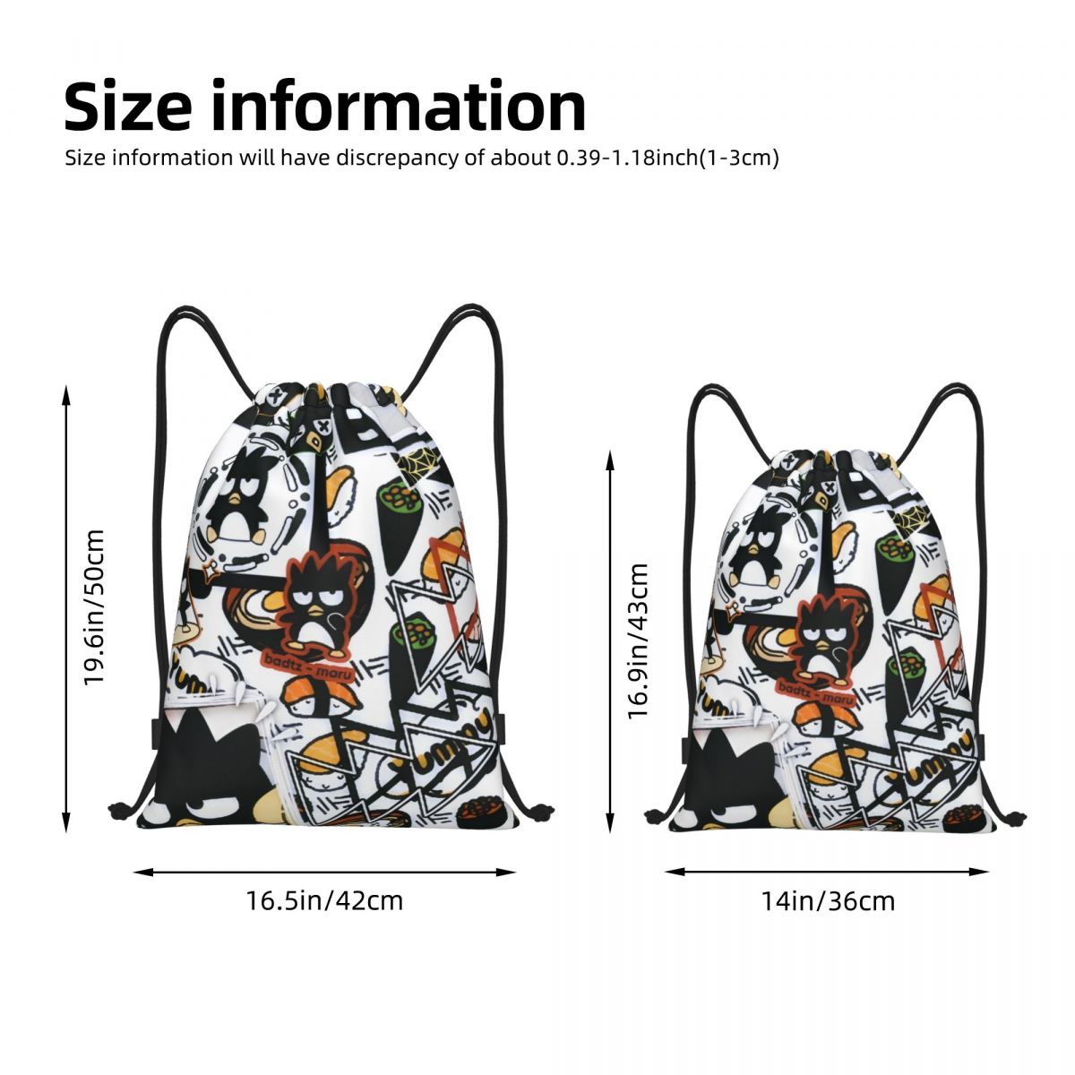 Cute Cartoon Penguin Bad Badtz - огляд і ціна Drawstring Gym Bag