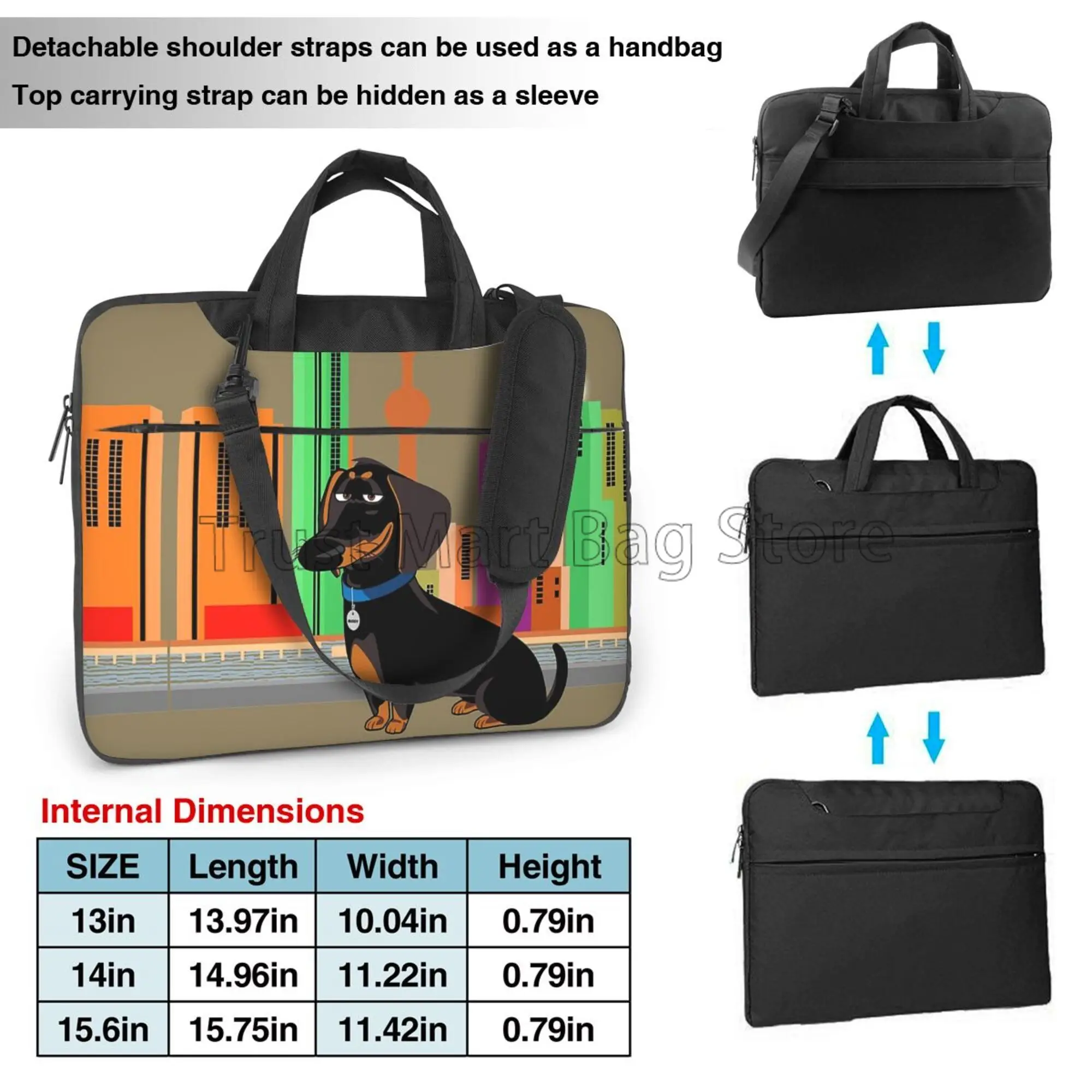 Cute Dachshund Print Laptop Ca - огляд і ціна Laptop Backpack 15.6