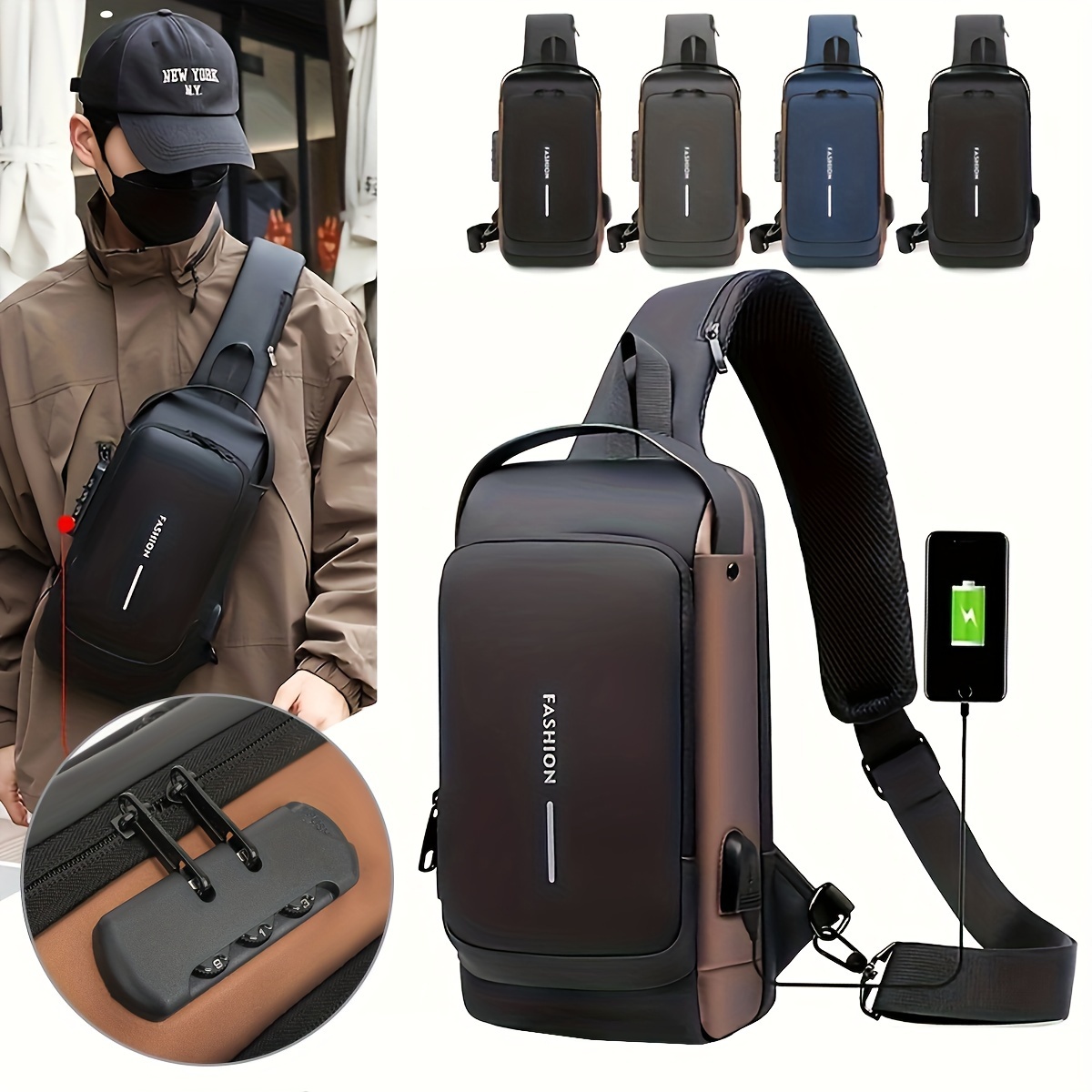Password Lock Anti-Theft Men's - огляд і ціна Travel Backpack Anti Theft