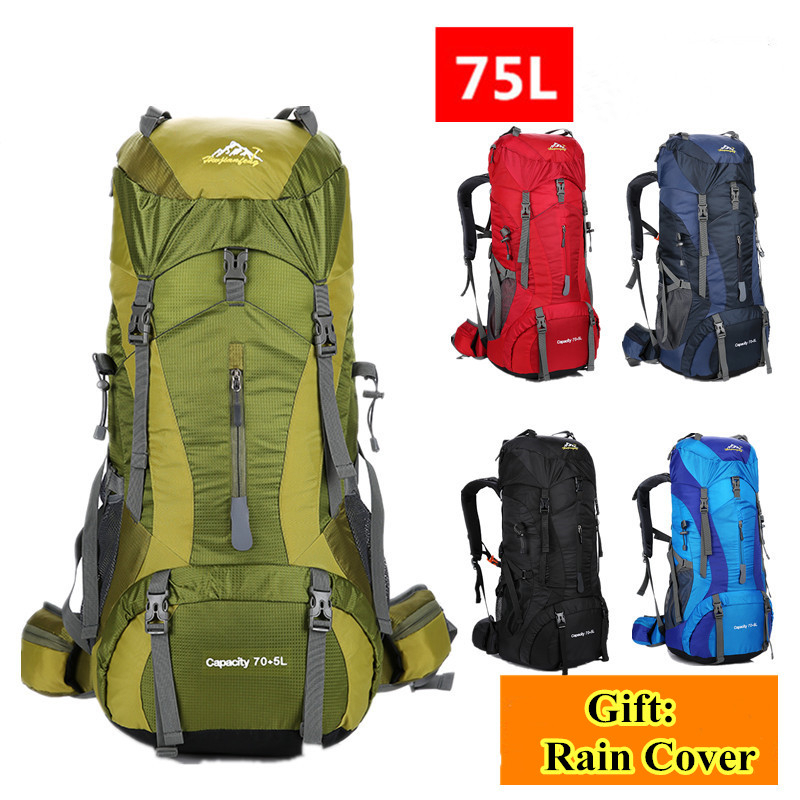75L Men Women Outdoor Hiking T - огляд і ціна Rain Cover Backpack