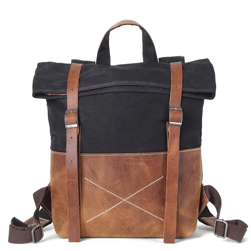 Fashion Men Backpack Waxed Can - огляд і ціна Leather Backpack Vintage