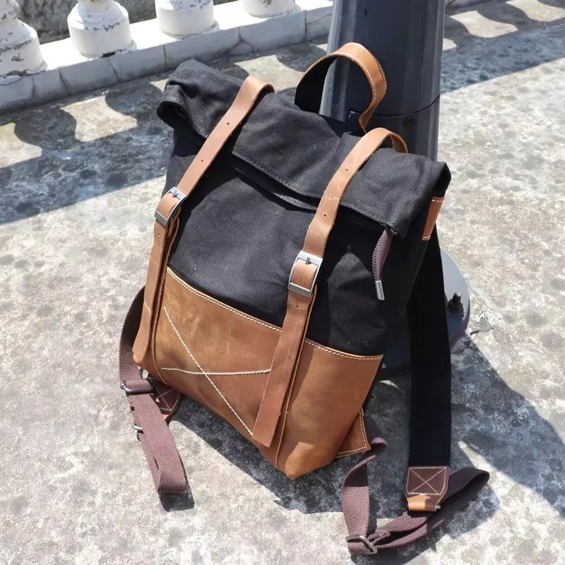 Fashion Men Backpack Waxed Can - огляд і ціна Leather Backpack Vintage
