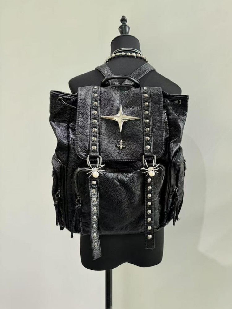Gothic Punk PU Leather Shoulde - огляд і ціна Leather Backpack Vintage