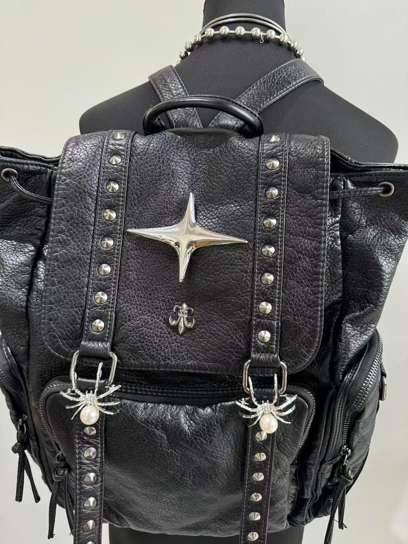 Gothic Punk PU Leather Shoulde - огляд і ціна Leather Backpack Vintage