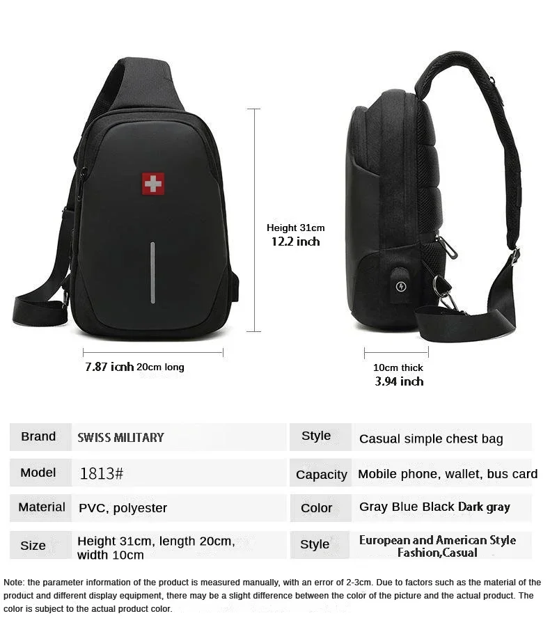 Men's Fashion Chest Bag Waterp - огляд і ціна Travel Backpack Anti Theft