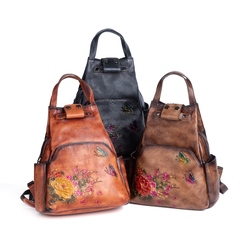 Johnature Genuine Leather Embo - огляд і ціна Leather Backpack Vintage