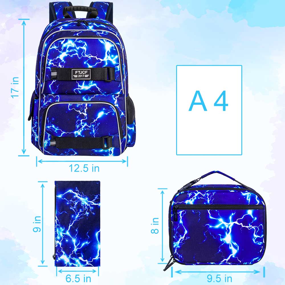 3PCS Lightning boys Backpack,  - огляд і ціна School Backpack Teen