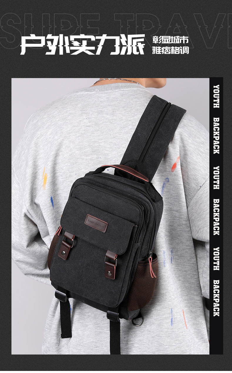 New Canvas Chest Bag Men Large - огляд і ціна Canvas Backpack Casual