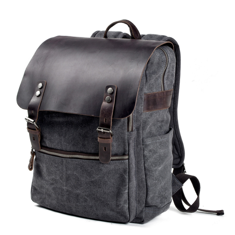 Retro men's backpack, double s - огляд і ціна Canvas Backpack Casual
