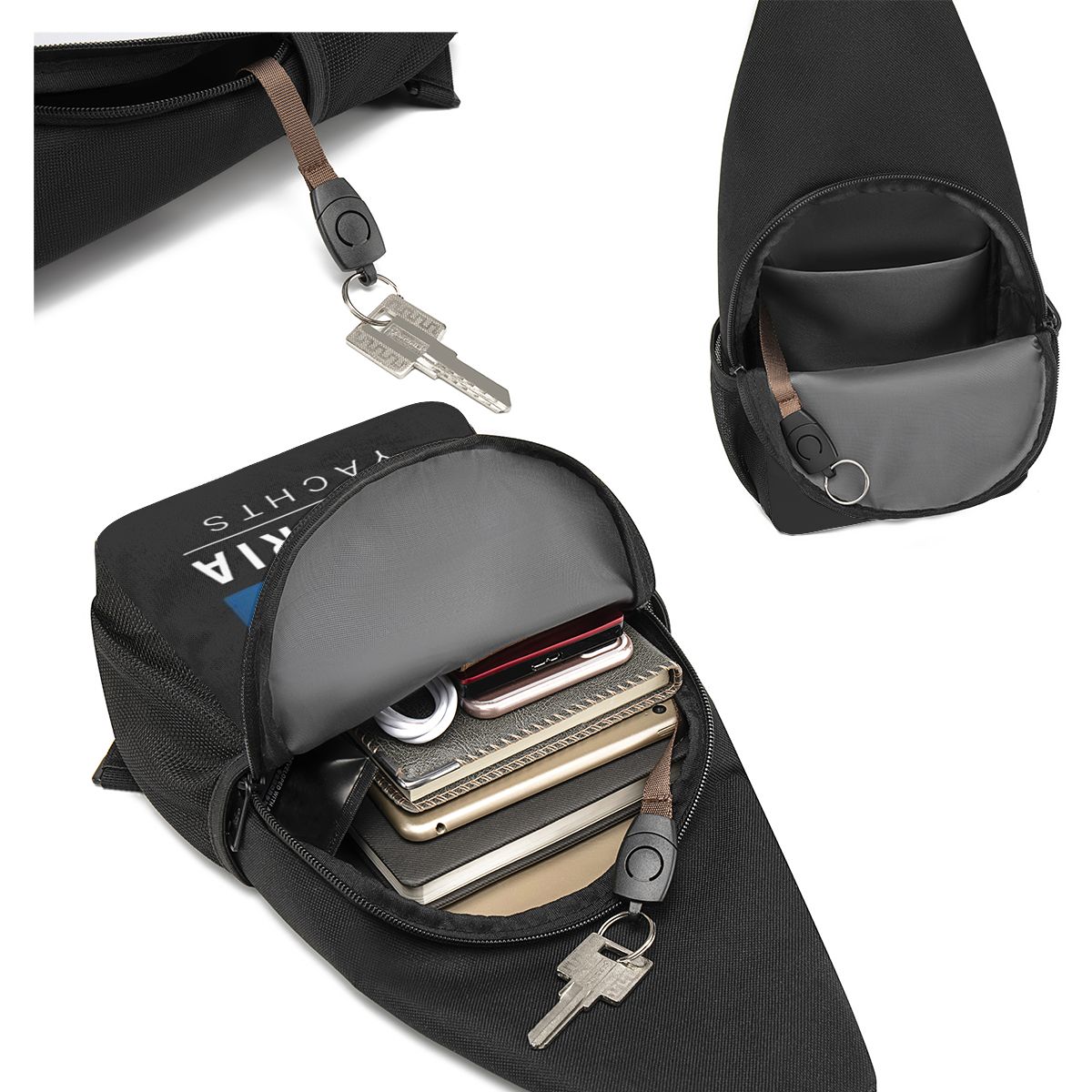 Bavaria Yachts Blue Silver Log - огляд і ціна Sling Backpack Shoulder